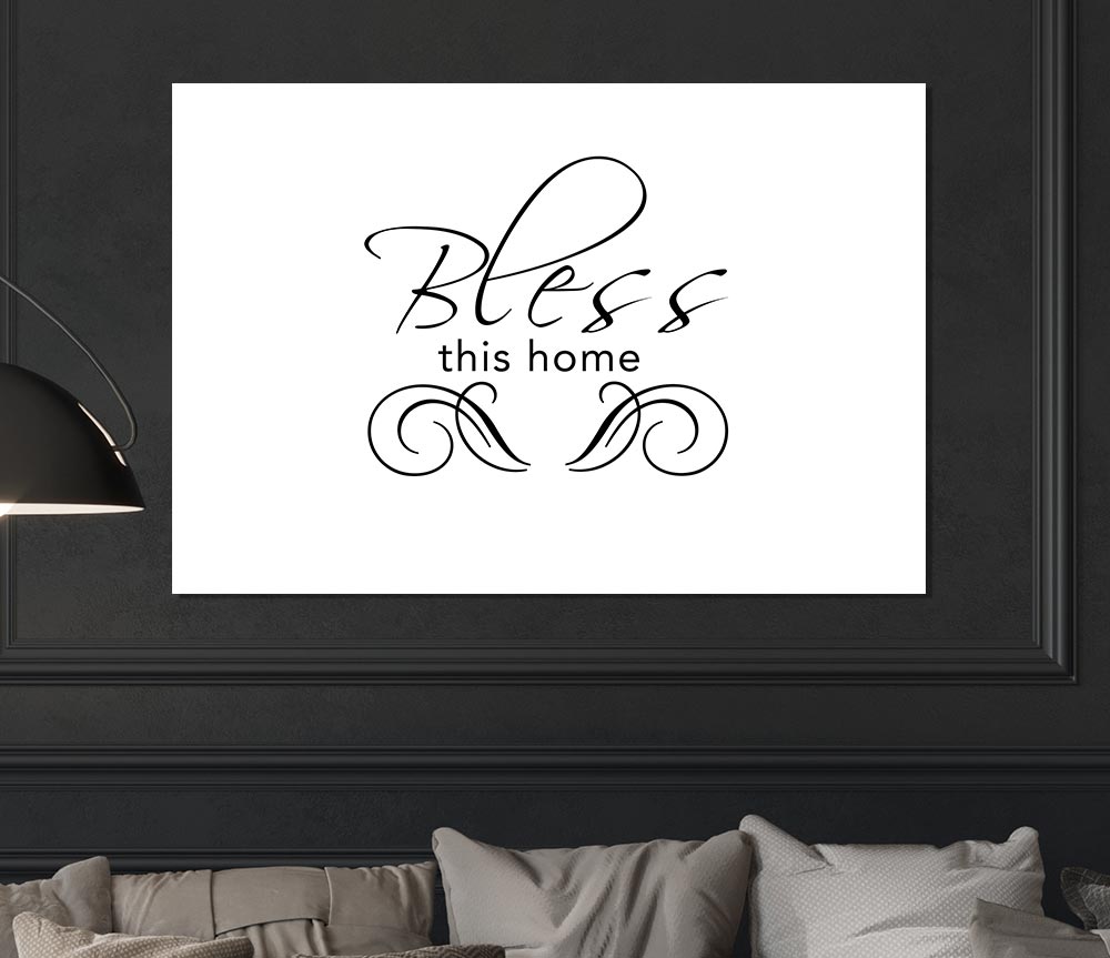 Home Quote Bless This Home White Print Poster Wall Art