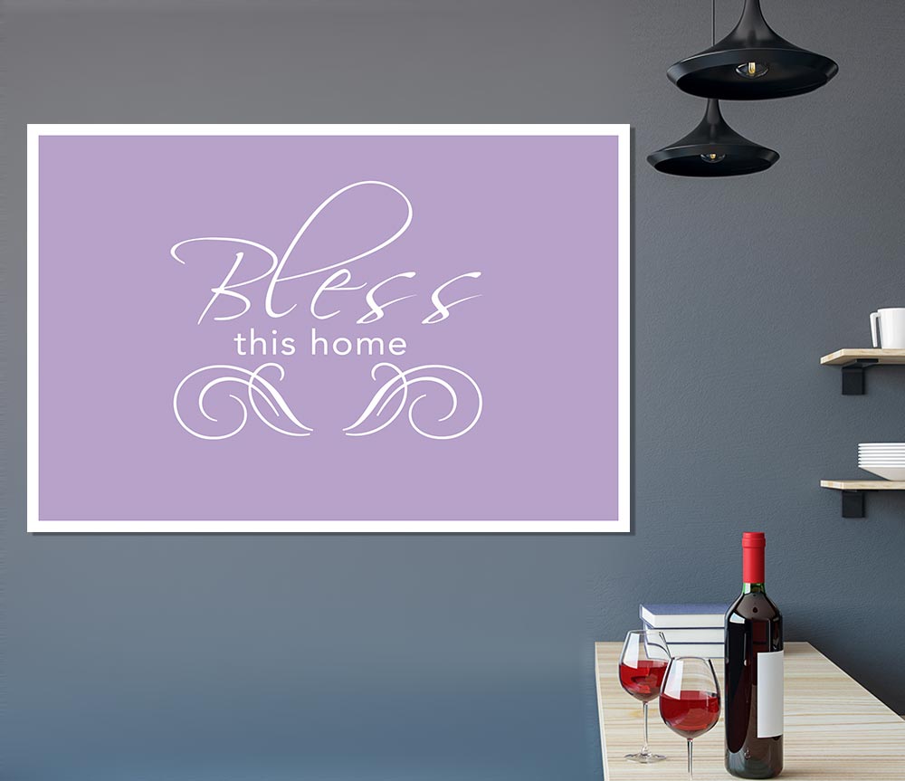 Home Quote Bless This Home Lilac Print Poster Wall Art