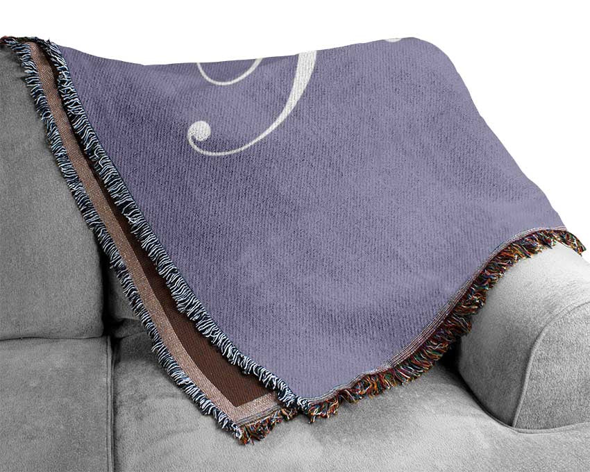 Family Quote Always And Forever Lilac Woven Blanket