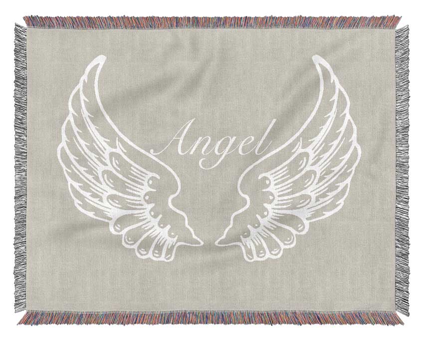 Nursery Quote Angel Wings Pink Woven Blanket