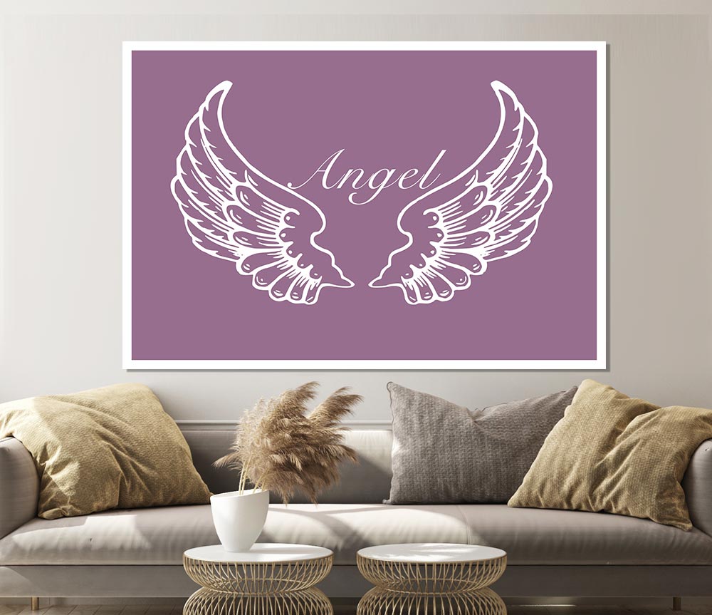 Angel Wings Dusty Pink Print Poster Wall Art