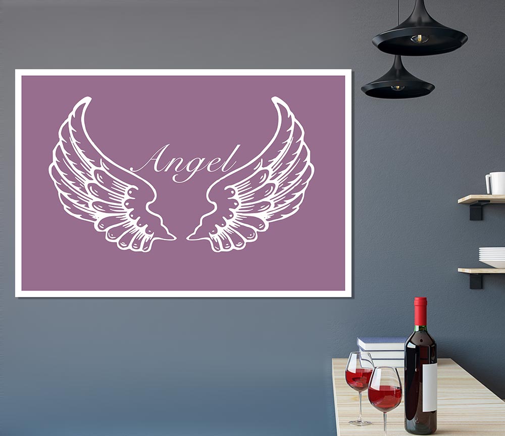 Angel Wings Dusty Pink Print Poster Wall Art