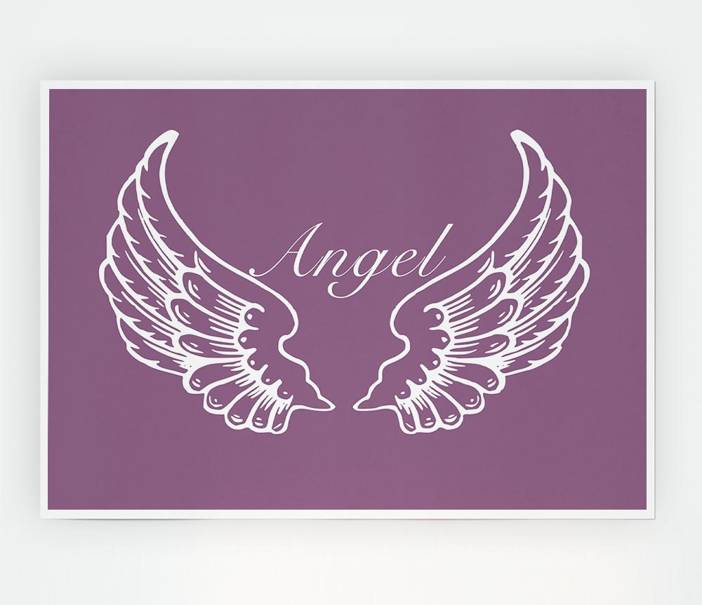 Angel Wings Dusty Pink Print Poster Wall Art