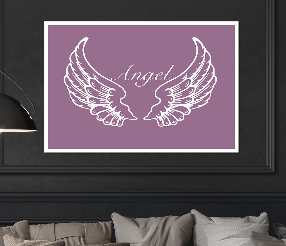 Angel Wings Dusty Pink Print Poster Wall Art