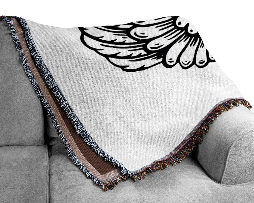 Angel Wings 4 White Woven Blanket