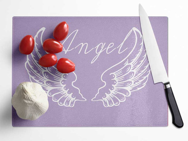 Angel Wings 4 Lilac Glass Chopping Board