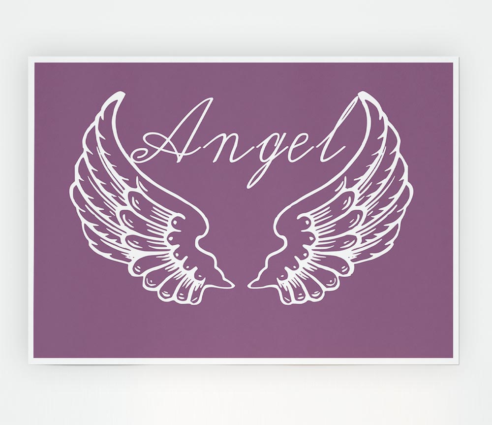 Girls Room Quote Angel Wings 4 Dusty Pink Print Poster Wall Art