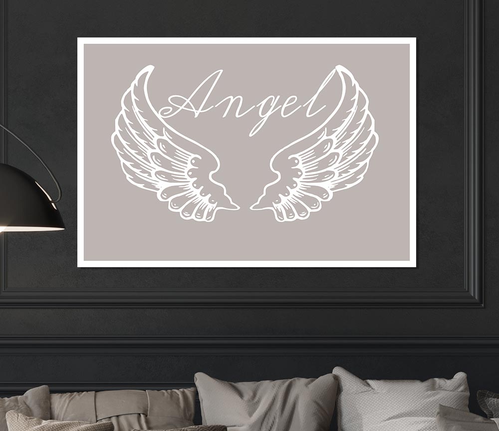 Angel Wings 4 Beige Print Poster Wall Art