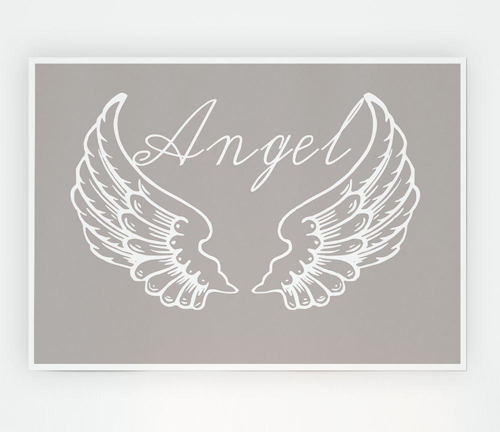 Angel Wings 4 Beige Print Poster Wall Art