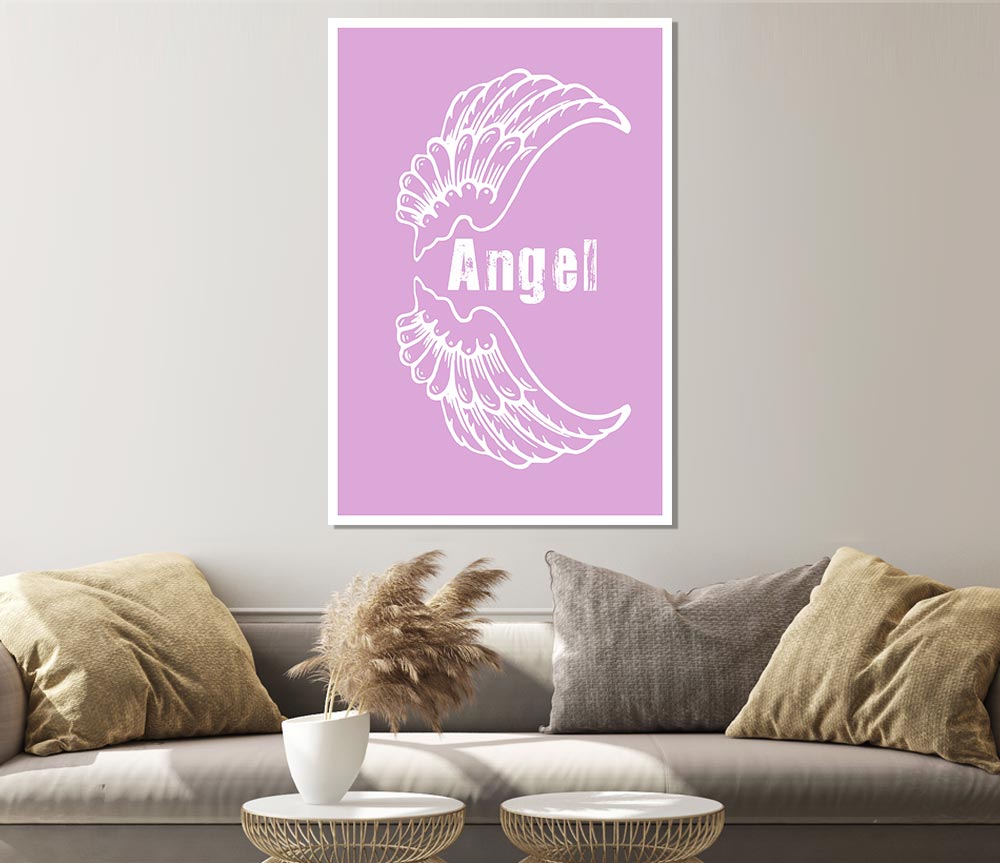 Angel Wings 3 Pink Print Poster Wall Art