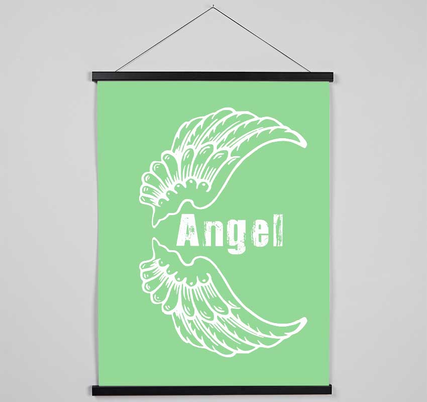 Angel Wings 3 Green Hanging Poster - Wallart-Direct UK