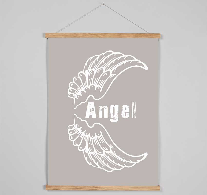 Angel Wings 3 Beige Hanging Poster - Wallart-Direct UK