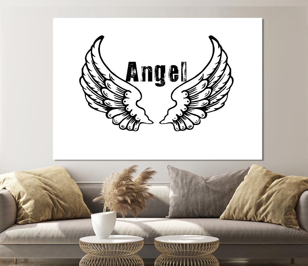 Angel Wings 2 White Print Poster Wall Art