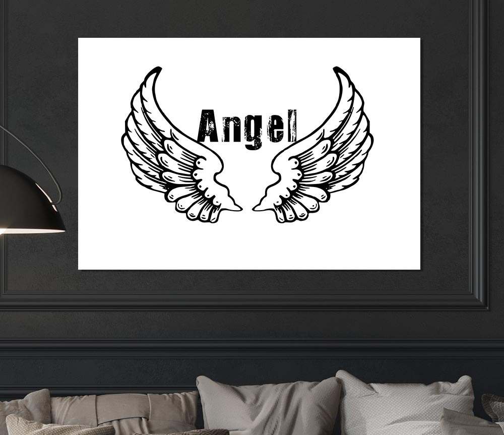 Angel Wings 2 White Print Poster Wall Art