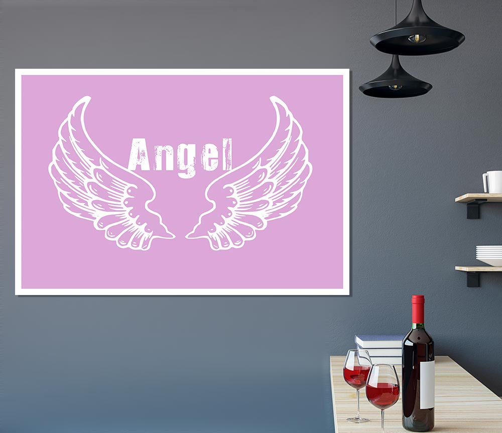 Angel Wings 2 Pink Print Poster Wall Art