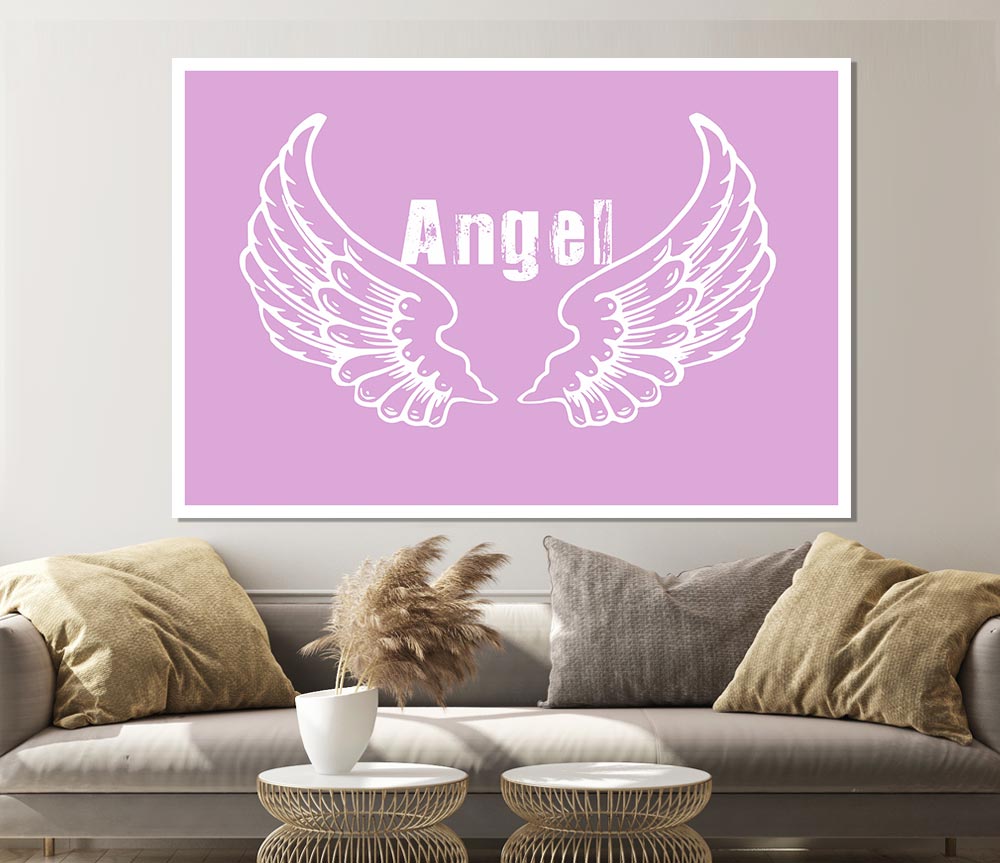 Angel Wings 2 Pink Print Poster Wall Art