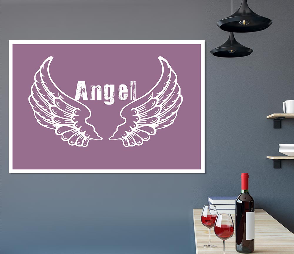 Angel Wings 2 Dusty Pink Print Poster Wall Art