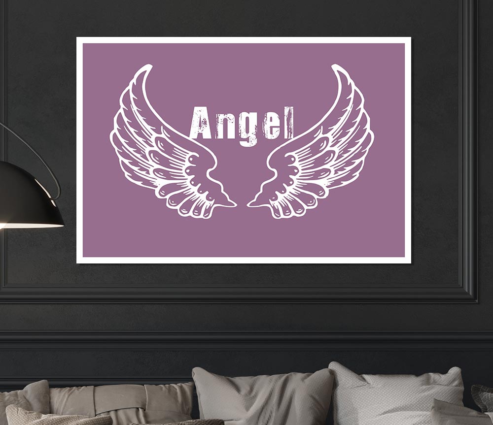 Angel Wings 2 Dusty Pink Print Poster Wall Art