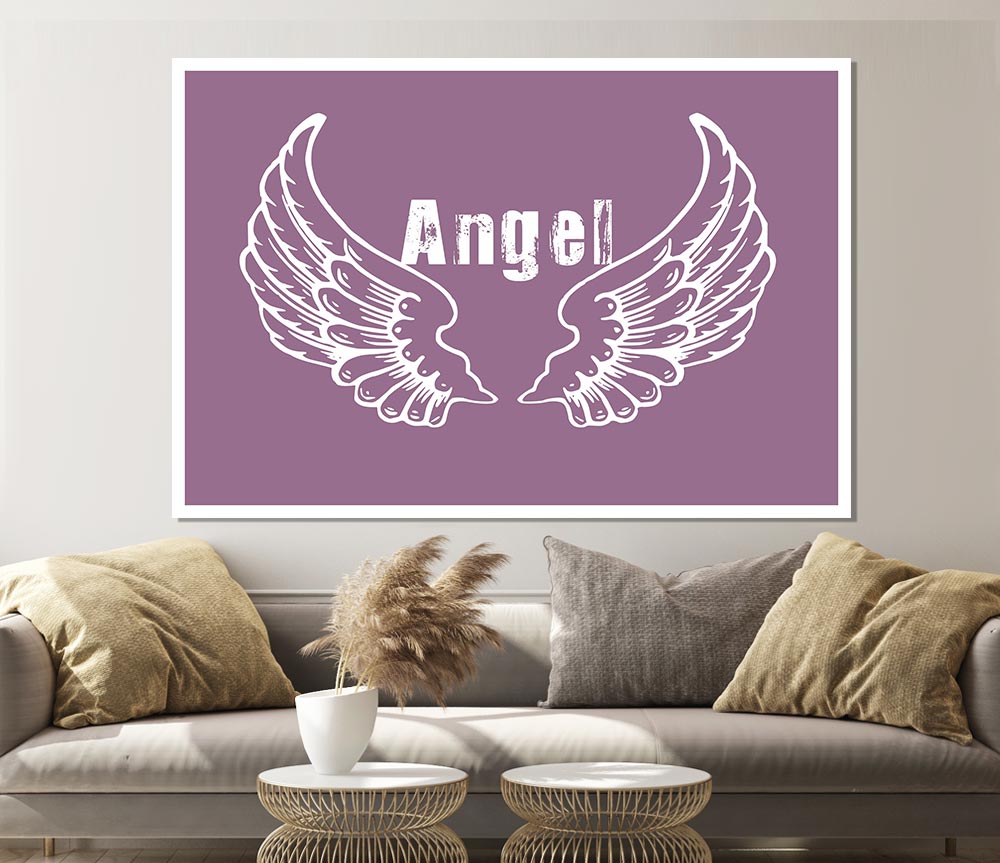 Angel Wings 2 Dusty Pink Print Poster Wall Art