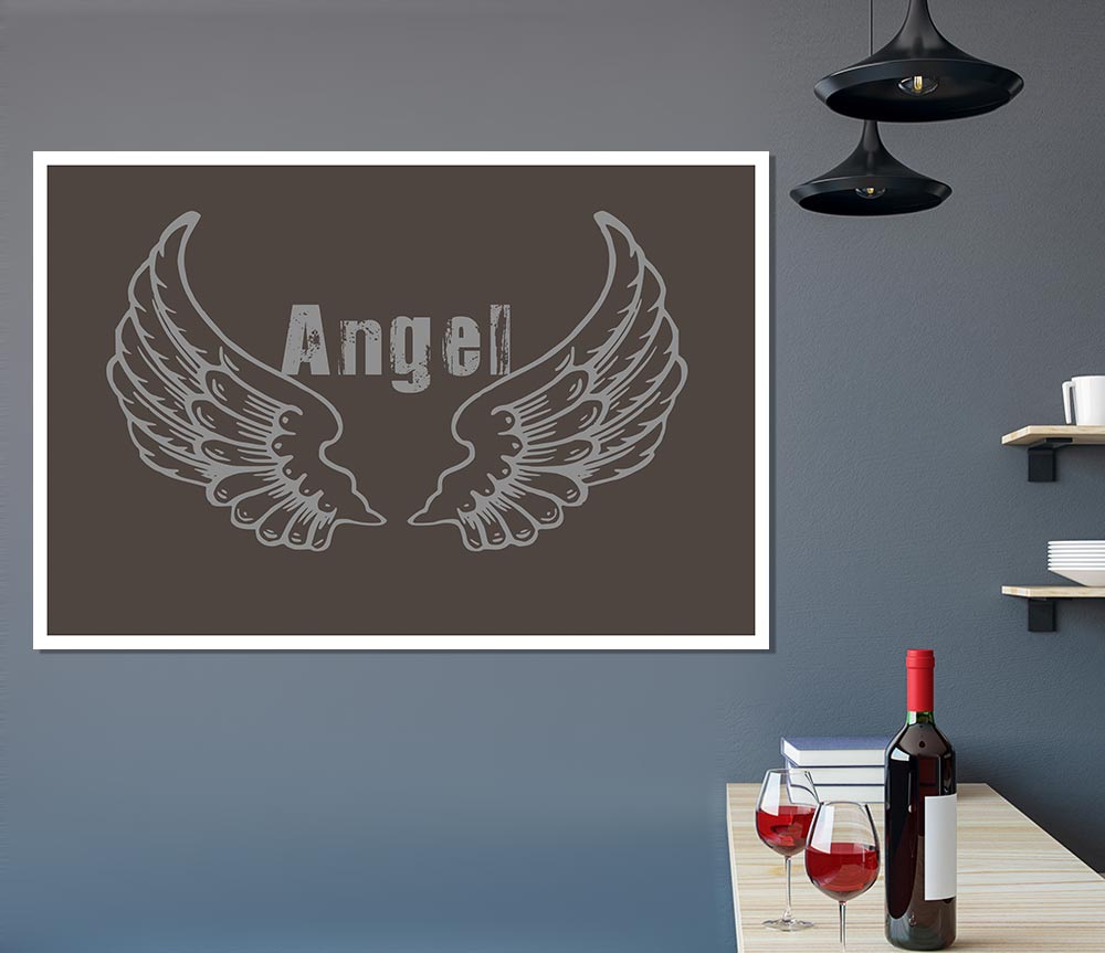 Angel Wings 2 Chocolate Print Poster Wall Art