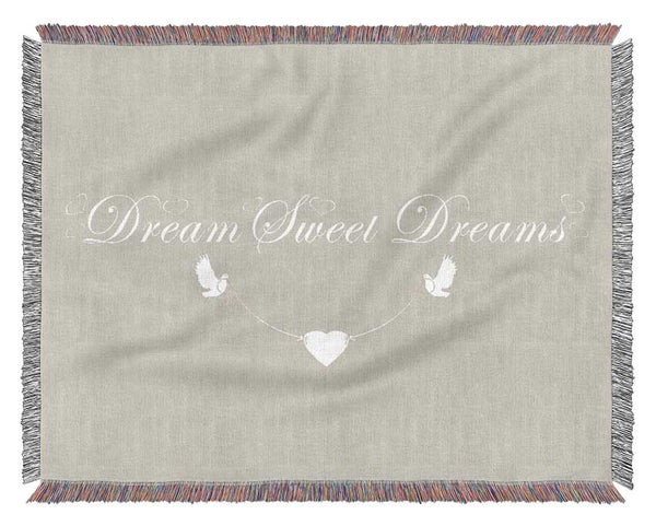 Nursery Quote Dream Sweet Dreams Pink Woven Blanket