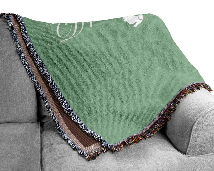 Dream Sweet Dreams Green Woven Blanket