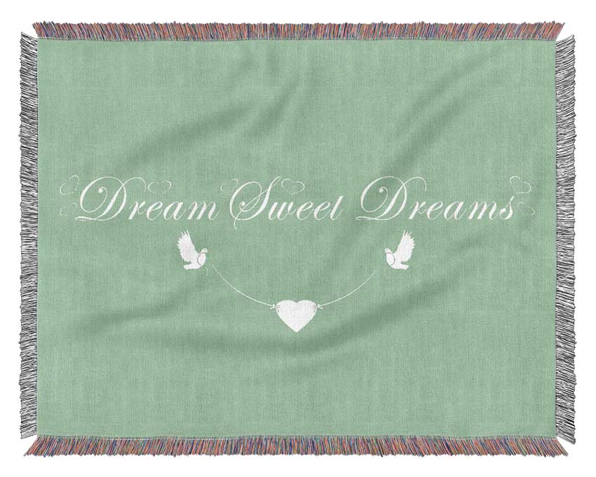 Dream Sweet Dreams Green Woven Blanket