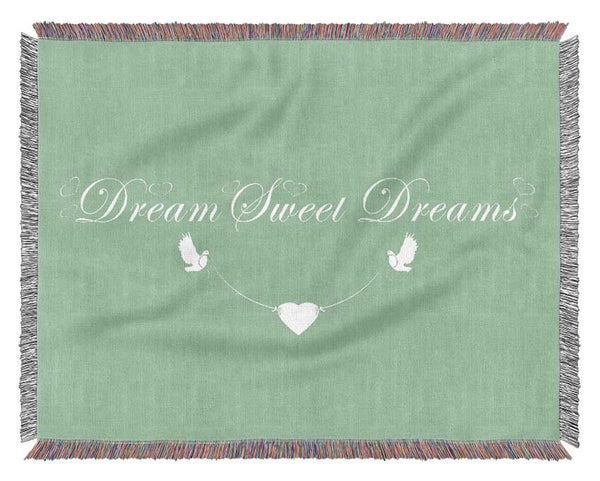 Dream Sweet Dreams Green Woven Blanket