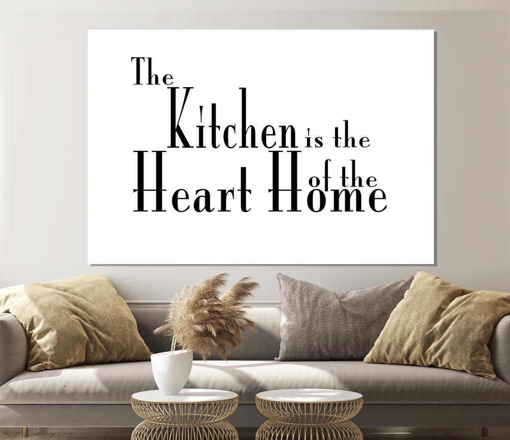 Kitchen Quote The Kitchen Is The Heart Of The Home 2 White Print Poster Wall Art