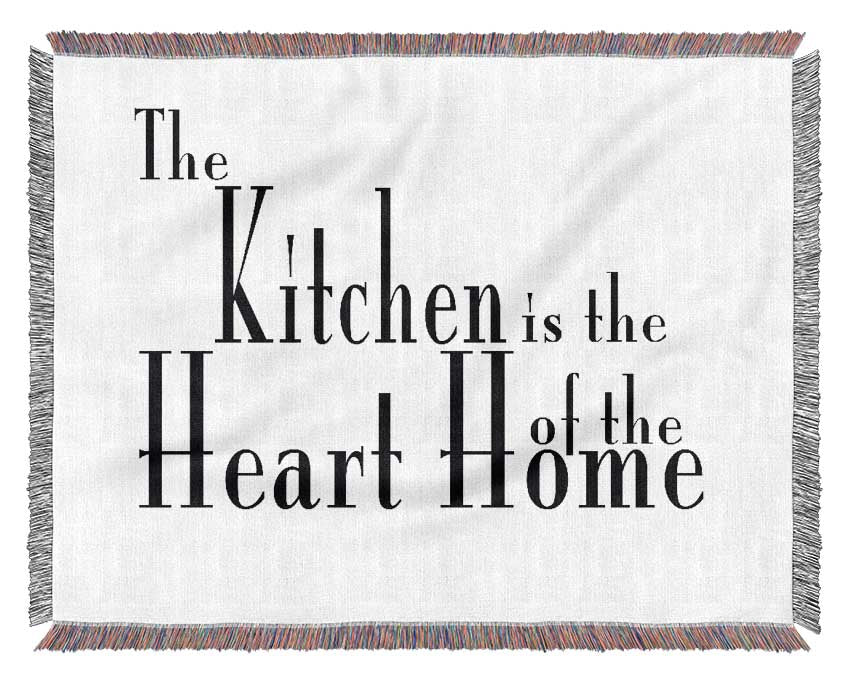 Kitchen Quote The Kitchen Is The Heart Of The Home 2 White Woven Blanket