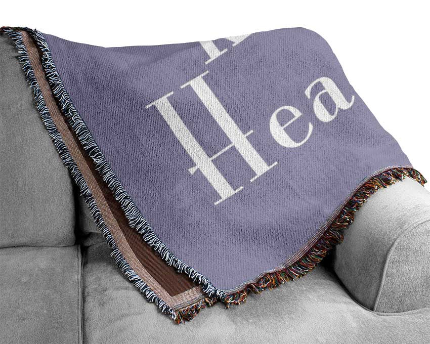 Kitchen Quote The Kitchen Is The Heart Of The Home 2 Lilac Woven Blanket