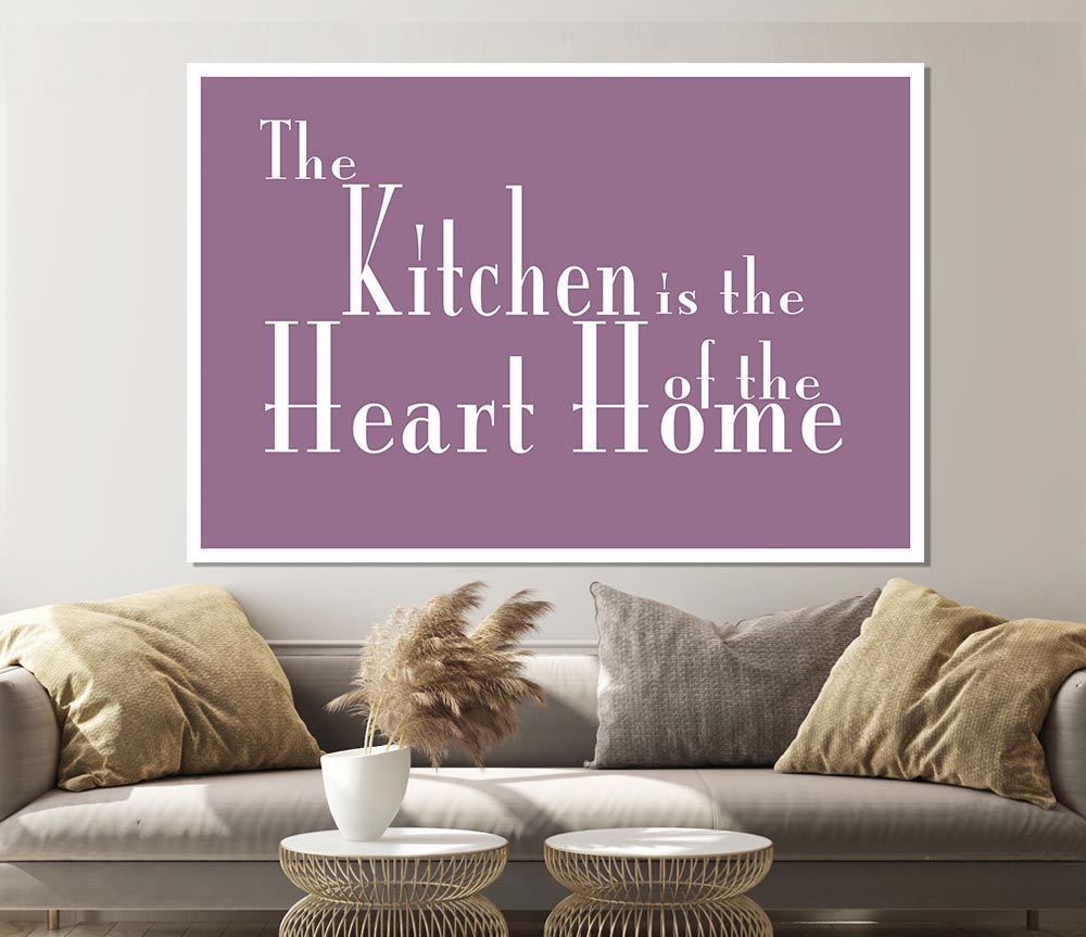 Kitchen Quote The Kitchen Is The Heart Of The Home 2 Dusty Pink Print Poster Wall Art