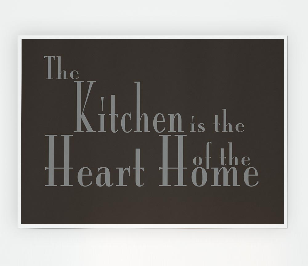 Kitchen Quote The Kitchen Is The Heart Of The Home 2 Chocolate Print Poster Wall Art