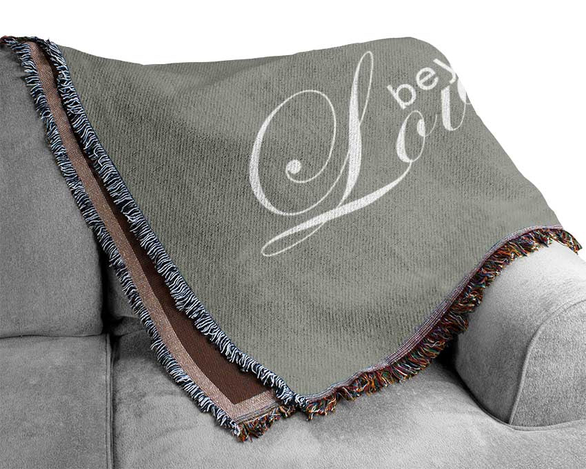 Love Quote Live Every Moment 3 Grey White Woven Blanket