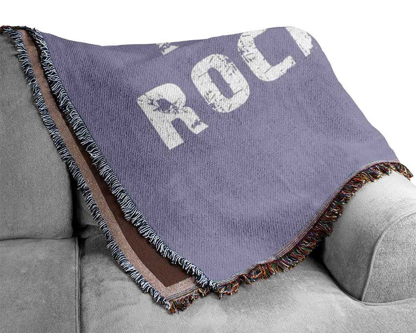 Music Quote I Love Rock N Roll Lilac Woven Blanket