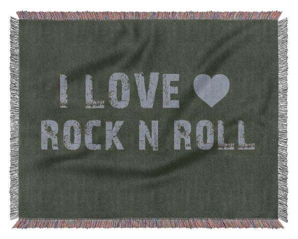 Music Quote I Love Rock N Roll Chocolate Woven Blanket