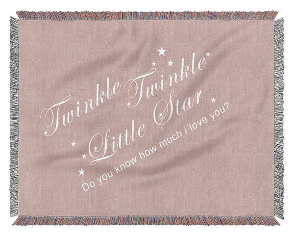 Nursery Quote Twinkle Twinkle Little Star 2 Vivid Pink Woven Blanket