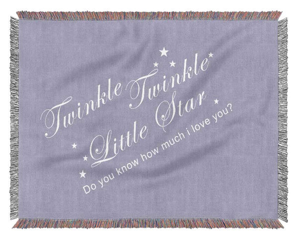 Nursery Quote Twinkle Twinkle Little Star 2 Lilac Woven Blanket