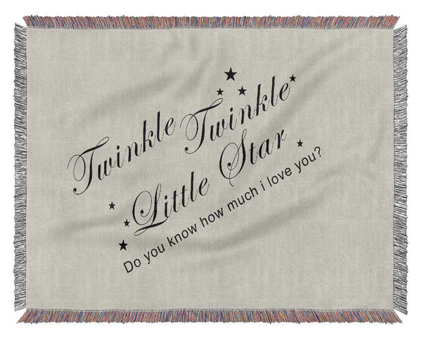 Nursery Quote Twinkle Twinkle Little Star 2 Grey Woven Blanket