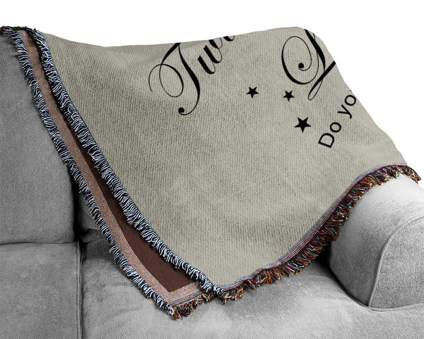 Nursery Quote Twinkle Twinkle Little Star 2 Grey Woven Blanket