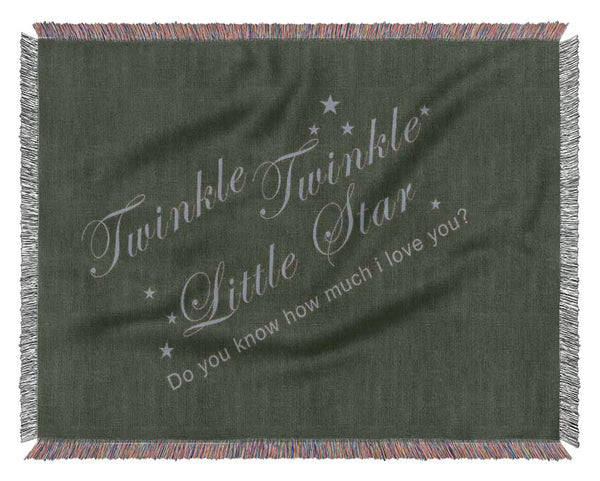 Nursery Quote Twinkle Twinkle Little Star 2 Chocolate Woven Blanket