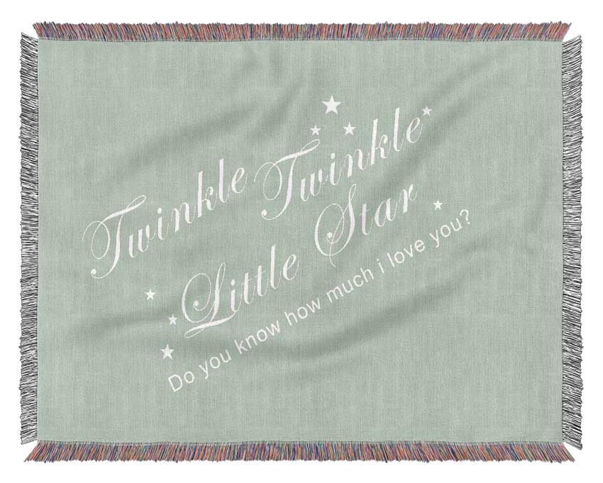 Nursery Quote Twinkle Twinkle Little Star 2 Beige Woven Blanket