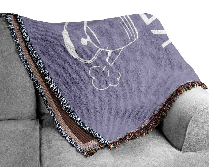 Kitchen Quote Keep Calm And Put The Kettle On Lilac Woven Blanket