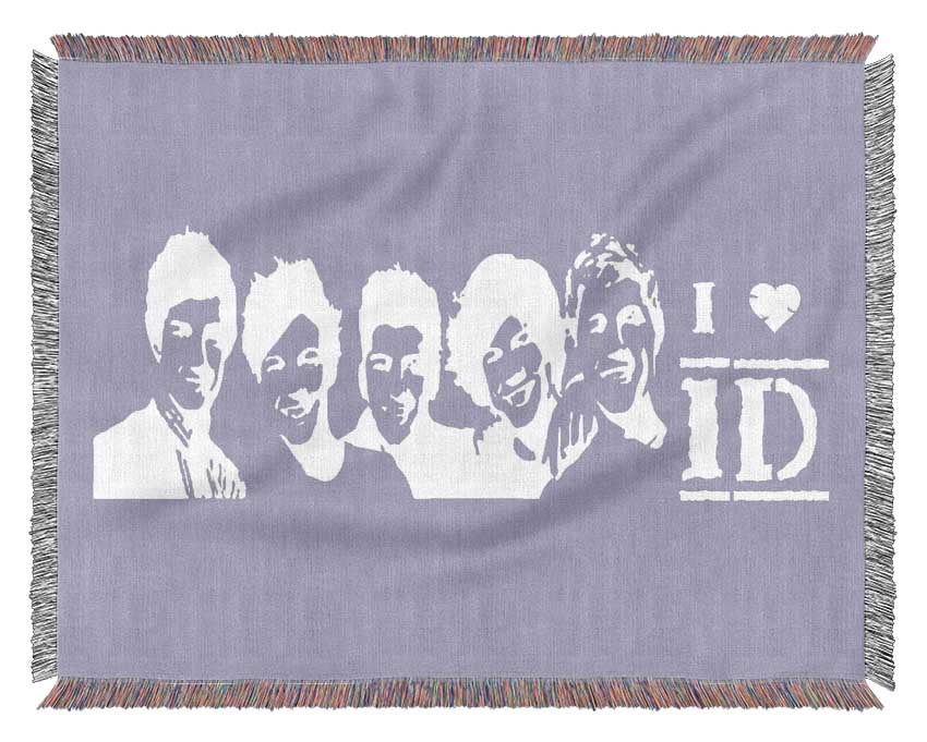 Music Quote I Love 1 Direction Lilac Woven Blanket