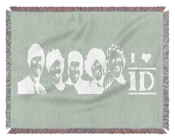 Music Quote I Love 1 Direction Beige Woven Blanket