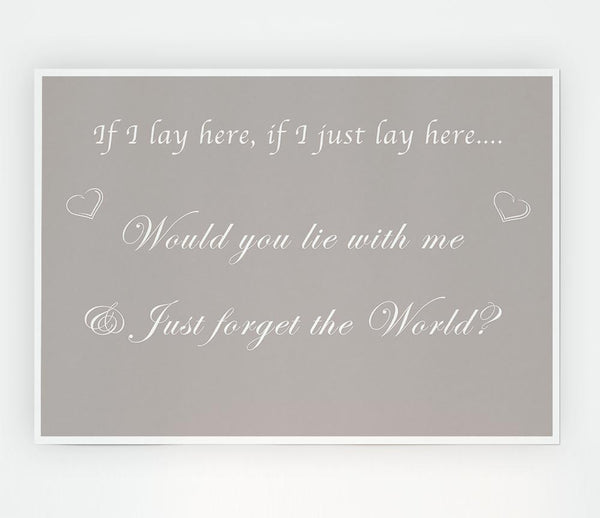 If I Lay Here If I Just Snow Patrol Beige Print Poster Wall Art