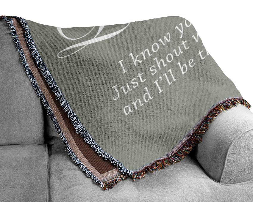 Music Quote You Know You Love Me Justin Bieber Grey White Woven Blanket