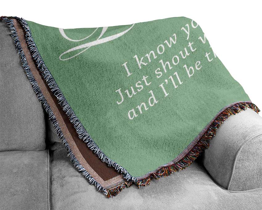 Music Quote You Know You Love Me Justin Bieber Green Woven Blanket