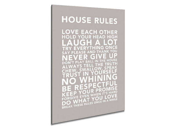 Family Quote House Rules 3 Beige