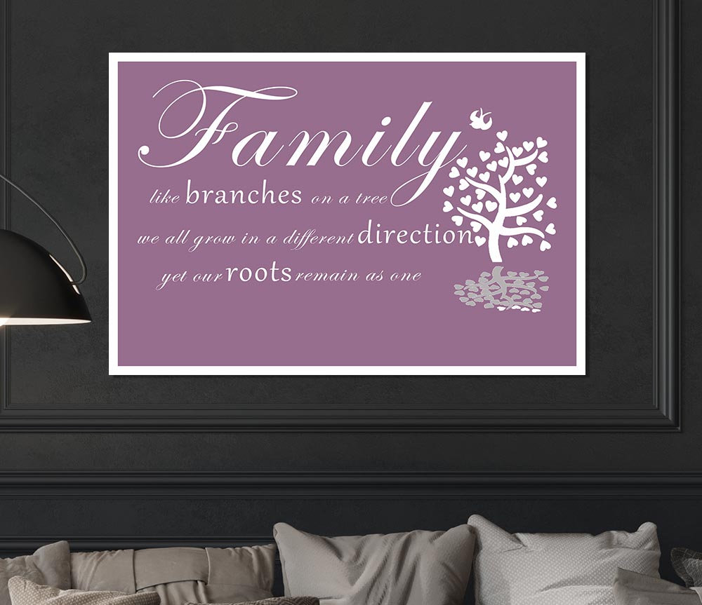 Family Quote Family Like Branches On A Tree Dusty Pink Print Poster Wall Art